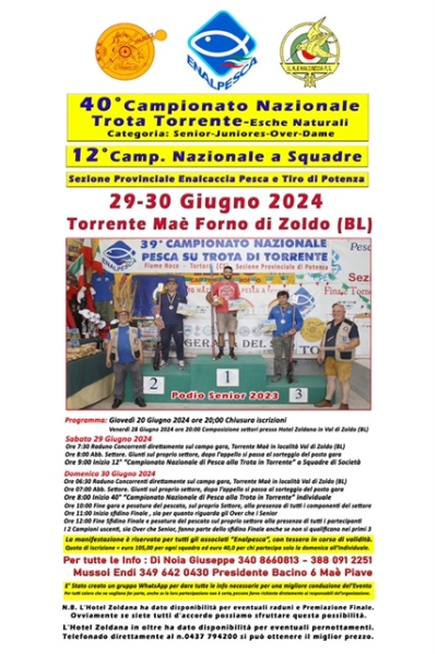 40° Campionato Nazionale Trota Torrente -  12° Campionato Nazionale Trota Torrente a Squadre - (29-306/2024)